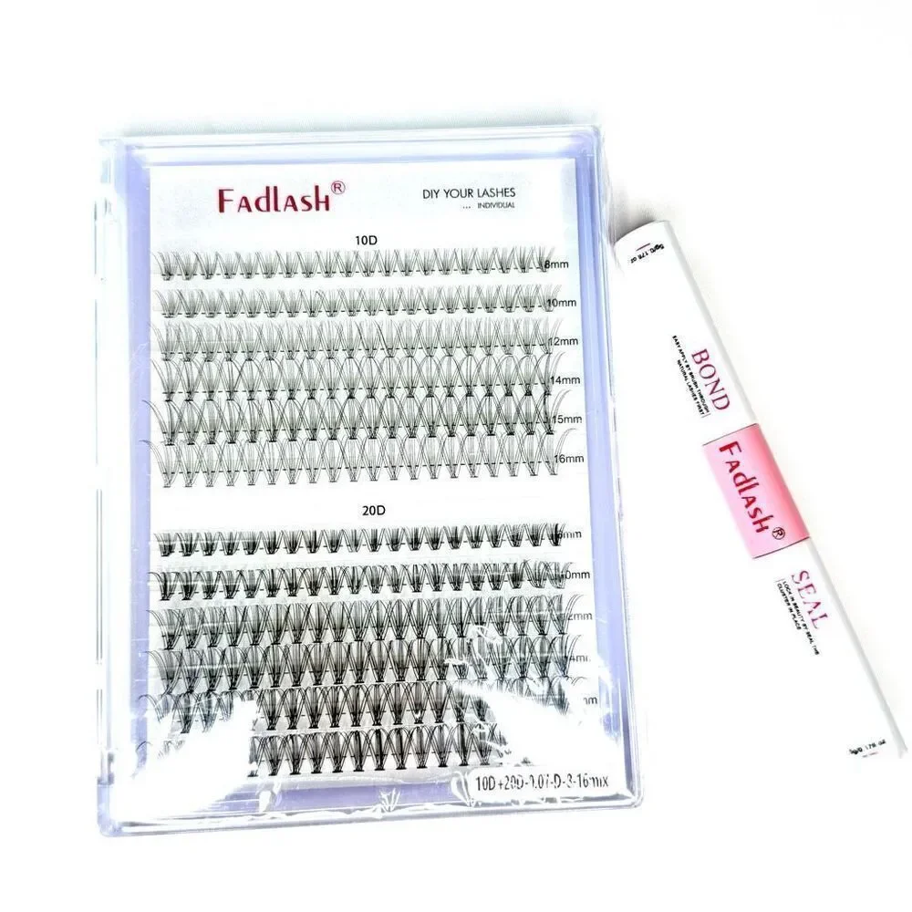 Fadlash DIY Eyelash Extension Kit – 10D & 20D Fans + Bond & Seal – New